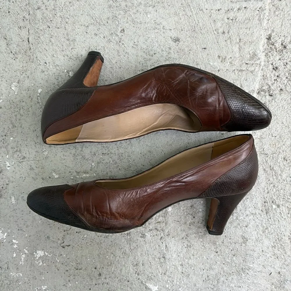 Vintage Chanel toe cap pumps